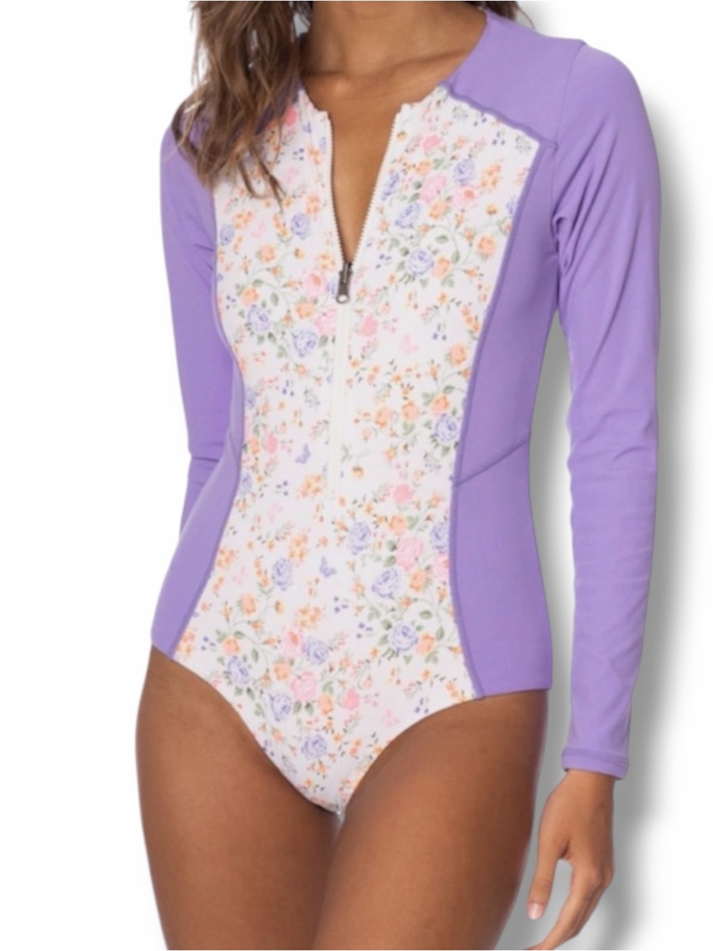 Maaji Backyard Triton Reversible Long Sleeve One-Piece Swimsuit Purple